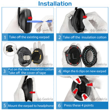 画像をギャラリービューアに読み込む, Geekria イヤーパッド QuickFit 互換性 パッド ボーズ Bose 700 Noise Cancelling, NC700 ヘッドホンに対応 パッド イヤー / イヤーカップ プロテインレザー (ブラック)