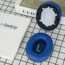 画像をギャラリービューアに読み込む, Geekria イヤーパッド QuickFit 互換性 パッド ジェイビーエル JBL JR460 ヘッドホンに対応 パッド イヤー / イヤーカップ プロテインレザー (青)