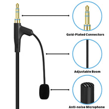 画像をギャラリービューアに読み込む, Geekria ブームマイク ヘッドホンケーブル(Skullcandy Hesh 3、Crusher Evo、Venue対応)3.5mmジャック 交換コード ブームマイク付き ゲーミング&会議用(5.6 ft)