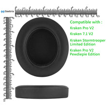 画像をギャラリービューアに読み込む, Geekria QuickFit イヤーパッド 互換性 パッド レイザー Razer Kraken Pro V2, Kraken 7.1 V2, Stormtrooper / Pewdiepie Edition ヘッドホンに対応 イヤパッド/イヤークッション/イヤーカップ ( プロテインレザー / ブラック )