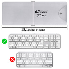 画像をギャラリービューアに読み込む, Geekria フルサイズ スリム キーボード スリーブ ケース、ビーガンレザー トラベルバッグ、ロジクール Logicool MX Keys S/MX Keys/ MK955 用キーボード保護カバー、テンキー付きマジックキーボード (ライトグレー)