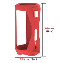 画像をギャラリービューアに読み込む, Geekria シリコーン スピーカーケース カ 互換性カバー ジェイビーエル JBL Pulse 5に 対応 保護用の防水ソフトスキン、Bluetoothスピーカーケース、キーホルダーフック付き ショルダーストラップ付き (赤)