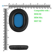 画像をギャラリービューアに読み込む, Geekria イヤーパッド QuickFit 互換性 パッド ゼンハイザー Sennheiser HD8 DJ, HD6 Mix, HD7 DJ ヘッドホンに対応 イヤパッド/イヤークッション/イヤーカップ ( プロテインレザー / ブラック )