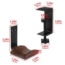 画像をギャラリービューアに読み込む, GeekriaヘッドフォンスタンドはApple AirpodsMax、ヘッドフォンフック、イヤホンハンガーマウント、ウォールナットホルダー付きのデュアルパーパスアルミニウムヘッドセットデスクトップクリップを表します