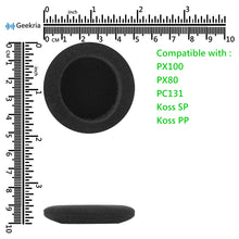 画像をギャラリービューアに読み込む, Geekria QuickFit イヤーパッド 互換性 パッド ゼンハイザー Sennheiser PX100, PX80, PC131, Koss SP, Koss PP ヘッドホンに対応 イヤパッド/イヤークッション/イヤーカップ ( フォーム / 5ペア )