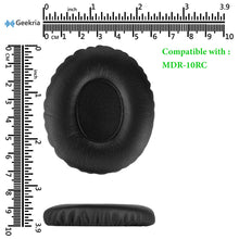 画像をギャラリービューアに読み込む, Geekria イヤーパッド QuickFit 互換性 パッド ソニー S0NY MDR-10RC ヘッドホンに対応 パッド イヤー / イヤーカップ (プロテインレザー / ブラック)