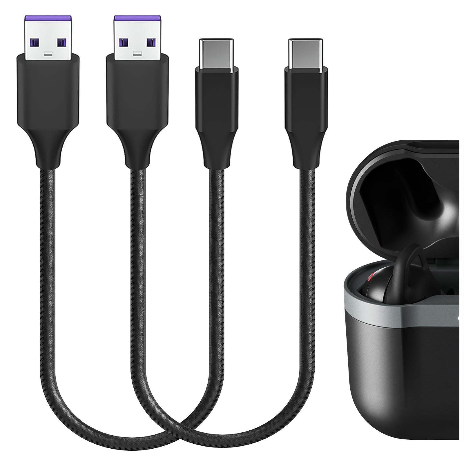 Geekria PUレザー 充電ケーブル 互換性 Type-C 充電コード USB to USB