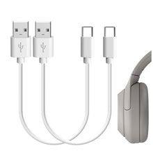 画像をギャラリービューアに読み込む, Geekria 充電ケーブル 互換性 Type-C 充電コード USB to USB-C ソニー Sony WH-1000XM5 WH-1000XM4 WH-1000XM3 WH-XB920N WH-XB910N に対応 (白い/30 cm 2個)
