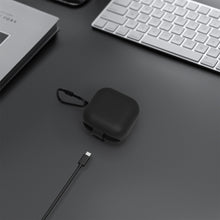 画像をギャラリービューアに読み込む, Geekria シリコン カバー 互換性 ソニー Sony LinkBuds Clip (WF-LC900) 対応 True Wireless Earbuds、キーホルダーフック付き、ケースポートアクセス可能 (ブラック)