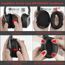 画像をギャラリービューアに読み込む, Geekriaイヤーパッド互換性 パッド ソニー Sony WH1000XM2, MDR-1000X ヘッドホンに対応 パッド イヤー / イヤーカップ ( プロテインレザー / ブラック )