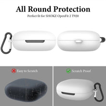 画像をギャラリービューアに読み込む, Geekria シリコン カバー 互換性 カバー SHOKZ OpenFit 2 対応 True Wireless Earbuds 充電ケースカバー 外装カバー キーホルダーフック付き、充電ポートアクセス可能、フロントLED可視
