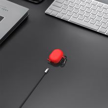 画像をギャラリービューアに読み込む, Geekria Silicone カバー グーグル Google Pixel buds A と互換性のある True Wireless Earbuds 充電ケース カバー 充電ポートにアクセスするためのキーチェーン フック付き (Red)