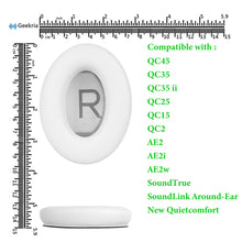 画像をギャラリービューアに読み込む, Geekria イヤーパッド QuickFit 互換性 パッド ボーズ Bose New QuietComfort, QC45, QC35, QC35 ii, QC25, QC15, QC2, AE2, AE2i, AE2w, SoundTrue, SoundLink AE ヘッドホンに対応 パッド イヤー / イヤーカップ プロテインレザー (スモーキーホワイト)