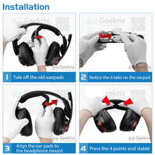 画像をギャラリービューアに読み込む, Geekria ヘッドバンド 互換性 ヘッドホンヘッドバンド ゼンハイザー Sennheiser GSP 670, GSP 600, GSP 500 対応 交換用 パッド (ブラック)