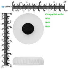 画像をギャラリービューアに読み込む, Geekria イヤーパッド QuickFit 互換性 パッド ロジクール Logicool H390, H600, H609 ヘッドホンに対応 パッド イヤー / イヤーカップ (プロテインレザー / 白)