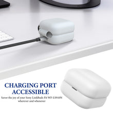 画像をギャラリービューアに読み込む, Geekria シリコンカバー 互換性 カバーソニーSony LinkBuds Fit WF-LS910N 対応 True Wireless Earbuds 充電ケースカバー 外装カバーキーホルダーフック付き、充電ポートアクセス可能、フロントLED可視