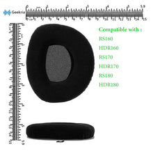 画像をギャラリービューアに読み込む, Geekria イヤーパッド Comfort 互換性 パッド ゼンハイザー Sennheiser RS160, HDR160, RS170, HDR170, RS180, HDR180 ヘッドホンに対応 パッド イヤー / イヤーカップ ( ベロア / ブラック)