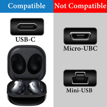 画像をギャラリービューアに読み込む, Geekria PUレザー 充電ケーブル 互換性 Type-C 充電コード USB to USB-C サムスン SAMSUNG Galaxy Buds 3 Pro Buds Pro Buds 2 Buds FE に対応 (黒 / 30cm 2パック)