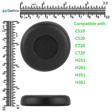 画像をギャラリービューアに読み込む, Geekria イヤーパッド QuickFit 互換性 パッド プラントロニクス Plantronics Blackwire C 510, C 520, C 710, C 720, H 251, H 261, H 351, H 361 ヘッドホンに対応 パッド イヤー / イヤーカップ (プロテインレザー / ブラック)