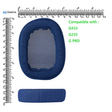 画像をギャラリービューアに読み込む, Geekria イヤーパッド QuickFit 互換性 パッド ロジクール Logitech G433 G233 G PRO ヘッドホンに対応 イヤパッド/イヤークッション/イヤーカップ ( メッシュファブリック / 青 )