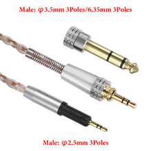 画像をギャラリービューアに読み込む, Geekria Apollo シルバーメッキ アップグレードオーディオケーブル ATH-R50x ヘッドホン対応 3.5mm (1/8'')/6.35mm (1/4'') - 2.5mm 交換用ヘッドホンコード デスクトップアンプ用 (8.2フィート / 2.5m)