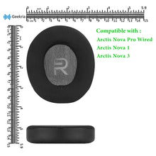画像をギャラリービューアに読み込む, Geekria イヤーパッド QuickFit 互換性 パッド スティールシリーズ SteelSeries Arctis Nova Pro Wired, Arctis Nova 1, Arctis Nova 3 ヘッドホンに対応 パッド イヤー / イヤーカップ ( 冷却ジェル / ブラック)