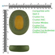 画像をギャラリービューアに読み込む, Geekria イヤーパッド QuickFit 互換性 パッド スカルキャンディ Skullcandy Crusher Wireless/EVO/ANC, Hesh 3/EVO/ANC, Venue ANC ヘッドホンに対応 パッド イヤー / イヤーカップ (プロテインレザー / 緑)