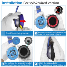 画像をギャラリービューアに読み込む, Geekria QuickFit イヤーパッド 互換性 パッド ビーツバイドクタードレ Beats Solo 2 Wired, Solo2.0 Wired (B0518) ヘッドホンに対応 イヤパッド/イヤークッション/イヤーカップ ( プロテインレザー / ブラック )