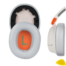 画像をギャラリービューアに読み込む, Geekria イヤーパッド QuickFit 互換性 パッド ジェイビーエル JBL JR460 ヘッドホンに対応 パッド イヤー / イヤーカップ プロテインレザー (グレーオレンジ)