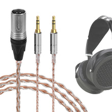 画像をギャラリービューアに読み込む, Geekria Apollo 4ピン XLR(オス)to デュアル3.5mm バランスヘッドホンケーブル、シルバープレーテッド交換コード、HIFIMAN Sundara Edition XS Ananda Arya HE400se、Denon D7200 D5200 対応、1.5m