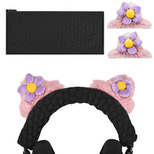 画像をギャラリービューアに読み込む, Geekria カバー 互換性 ニット生地 ヘッドバンド猫耳スーツ レイザー Razer, スティールシリー SteelSeries, HyperX, ゼンハイザー Sennheiser, アストロテック ASTRO, ソニー Sony, ロジクール Logitech, オーディオテクニカ ATH ヘッドホンに 対応 簡単に装着 工具不要 (紫/黒)