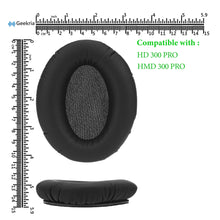 画像をギャラリービューアに読み込む, Geekria イヤーパッド QuickFit 互換性 パッド ゼンハイザー Sennheiser HD 300 PRO, HMD 300 PRO ヘッドホンに対応 パッド イヤー / イヤーカップ (プロテインレザー/黒)