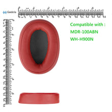 画像をギャラリービューアに読み込む, Geekria イヤーパッド QuickFit 互換性 パッド ソニー Sony MDR-100ABN, WH-H900N ヘッドホンに対応 パッド イヤー / イヤーカップ (プロテインレザー / トワイライトレッド)