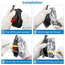 画像をギャラリービューアに読み込む, Geekria イヤーパッド QuickFit 互換性 パッド コルセア Corsair HS35, HS40, HS45 ヘッドホンに対応 パッド イヤー / イヤーカップ プロテインレザー (ブラック)