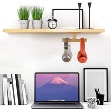 画像をギャラリービューアに読み込む, Geekria ヘッドホンスタンド 木製 2本掛け 吊り下げ式 ヘッドホンハンガー