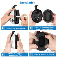 画像をギャラリービューアに読み込む, Geekria イヤーパッド Sport 互換性 パッド ソニー Sony INZONE H7 (WH-G700), INZONE H9 (WH-G900N) ヘッドホンに対応 パッド イヤー / イヤーカップ (冷却ジェル / 黒)