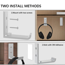 画像をギャラリービューアに読み込む, Geekria 壁掛けフック (5個セッド) 折りたたみ式 ヘッドセットハンガー ヘッドホンホルダー 3M粘着テープ付き耐荷重1kg ネジ付き20kg ヘッドバンド保護パッド付き