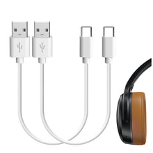 画像をギャラリービューアに読み込む, Geekria 充電ケーブル 互換性 Type-C 充電コード USB-A to USB-C スカルキャンディ Skullcandy Dime 3, Push XT, Indy Evo, Hesh Evo, Riff 2 に対応 (白/30cm 2パック)