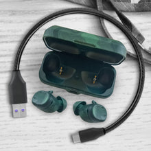 画像をギャラリービューアに読み込む, Geekria PUレザー 充電ケーブル 互換性 Type-C 充電コード USB to USB-C ジェイバード JayBirdVISTA 2, JBD-VST-001, VISTA に対応 (黒 / 30cm 2パック)