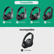 画像をギャラリービューアに読み込む, Geekria イヤーパッド Sport 互換性 パッド アンカー Anker Soundcore Life Q20, Q20+, Q20i, Life 2 (Not Fit for Life 2 Neo) ヘッドホンに対応 パッド イヤー / イヤーカップ 冷却ジェル (黒)