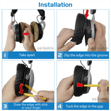 画像をギャラリービューアに読み込む, Geekria イヤーパッド Comfort 互換性 パッド ベイヤーダイナミック Beyerdynamic DT990 DT880 DT860 DT797 DT790 DT770 DT440 RSX700 MMX300 HS800 HS400 HS200 T90 T70 T5P ヘッドホンに対応 パッド イヤー / イヤーカップ (ベロア / ブラック)