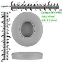 画像をギャラリービューアに読み込む, Geekria イヤーパッド QuickFit 互換性 パッド ビーツバイドクタードレ Beats Solo 2 Wired, Solo2.0 Wired (B0518) (Beats Solo 2 無線 Wireless version に対応しません) ヘッドホンに対応 パッド イヤー / イヤーカップ プロテインレザー (グレー)