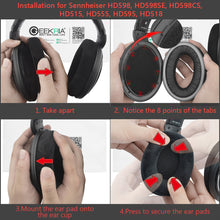 画像をギャラリービューアに読み込む, Geekria イヤーパッド Comfort 互換性 パッド ゼンハイザー Sennheiser GAME ONE, PC360, PC363D, PC373D ヘッドホンに対応 パッド イヤー / イヤーカップ (ベロア / ブラック)