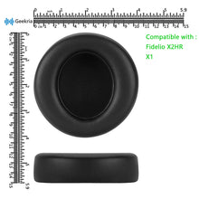 画像をギャラリービューアに読み込む, Geekria イヤーパッド QuickFit 互換性 パッド フィリップス Philips Audio Fidelio X2HR, X1 ヘッドホンに対応 パッド イヤー / イヤーカップ (プロテインレザー / 黒)
