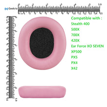 画像をギャラリービューアに読み込む, Geekria イヤーパッド Nova 互換性 パッド Turtle Beach Stealth 400, 500X, 700X, 420X, Ear Force XO SEVEN, XP500, PX5, PX4, X42 ヘッドホンに対応 パッド イヤー / イヤーカップ (プロテインレザー/ピンク)