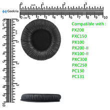 画像をギャラリービューアに読み込む, Geekria イヤーパッド QuickFit 互換性 パッド ゼンハイザー Sennheiser PX200 PX100 PX200-II PX100-II PXC300 PXC150 PXC250 PC130 PC131 ヘッドホンに対応 パッド イヤー / イヤーカップ (プロテインレザー / ブラック)