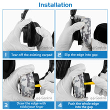 画像をギャラリービューアに読み込む, Geekria イヤーパッド QuickFit 互換性 パッド オーディオテクニカ ATH M50X, M50XBT, M60X, M50XBT2, M50, M40X, M30, M20, M10 ヘッドホンに対応 パッド イヤー / イヤーカップ (プロテインレザー / 迷彩)