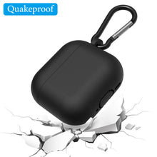 画像をギャラリービューアに読み込む, Geekria シリコン カバー 互換性 カバー アップル Apple AirPods 4 対応 True Wireless Earbuds 充電ケースカバー 外装カバー キーホルダーフック付き、充電ポートアクセス可能 (黒)
