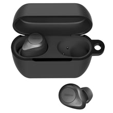 画像をギャラリービューアに読み込む, Geekria シリコン カバー 互換性 カバー Jabra Elite 85t 対応 True Wireless Earbuds 充電ケース充電ケースカバー 外装カバー キーホルダーフック付き、充電ポートアクセス可能 (Black)