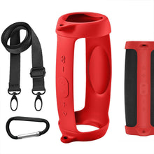 画像をギャラリービューアに読み込む, Geekria シリコーン スピーカーケース カバー 互換性カバー JBL Charge 5 に 対応 保護用の防水ソフトスキン、Bluetoothスピーカーケース、キーホルダーフック付き (Black)